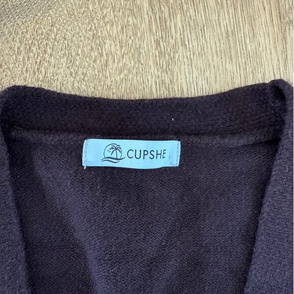 Cupshe Cardigan Effortless Confidence Size XS Brown Gold - Picture 3 of 6